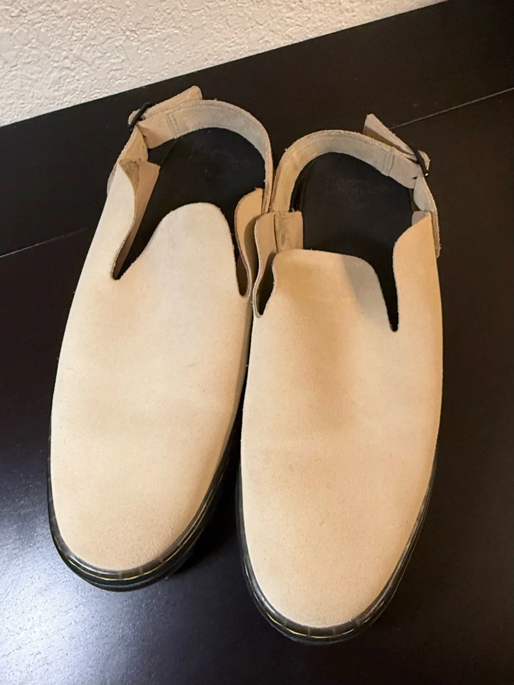 Dr. Martens Beige Suede Slingback Slip-On